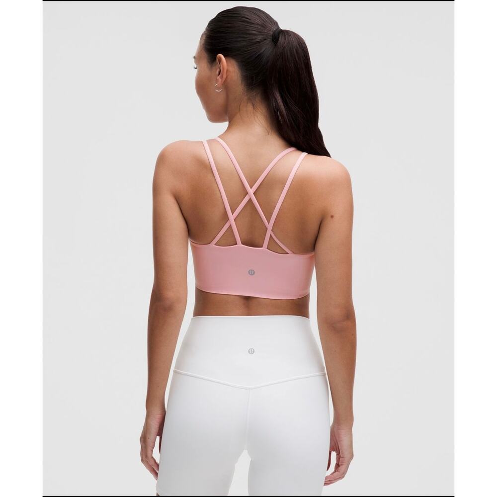 Lululemon Like a Cloud Bra Longline  B/C Cup Strawberry Milkshake Pink Size 4 - Picture 5 of 6